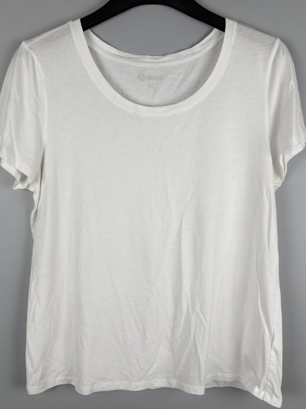 Quince Scoop Neck T-Shirt Womens XL White Short Sleeve Lightweight Capsule Basic